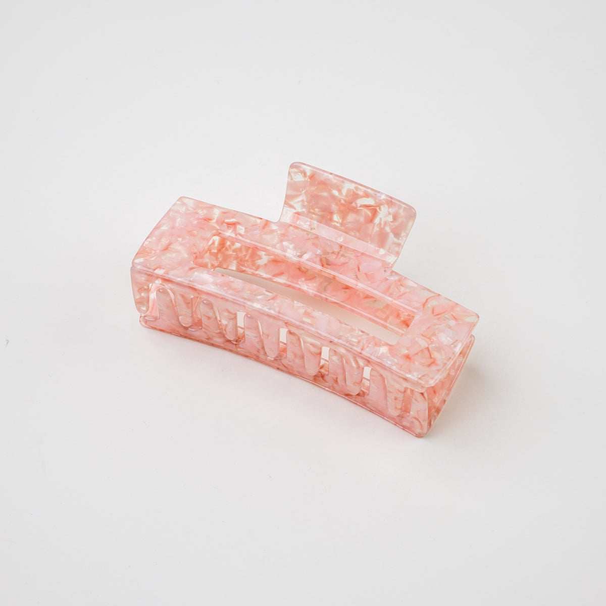 Square Acetate Hair Claw - Sakura Pink