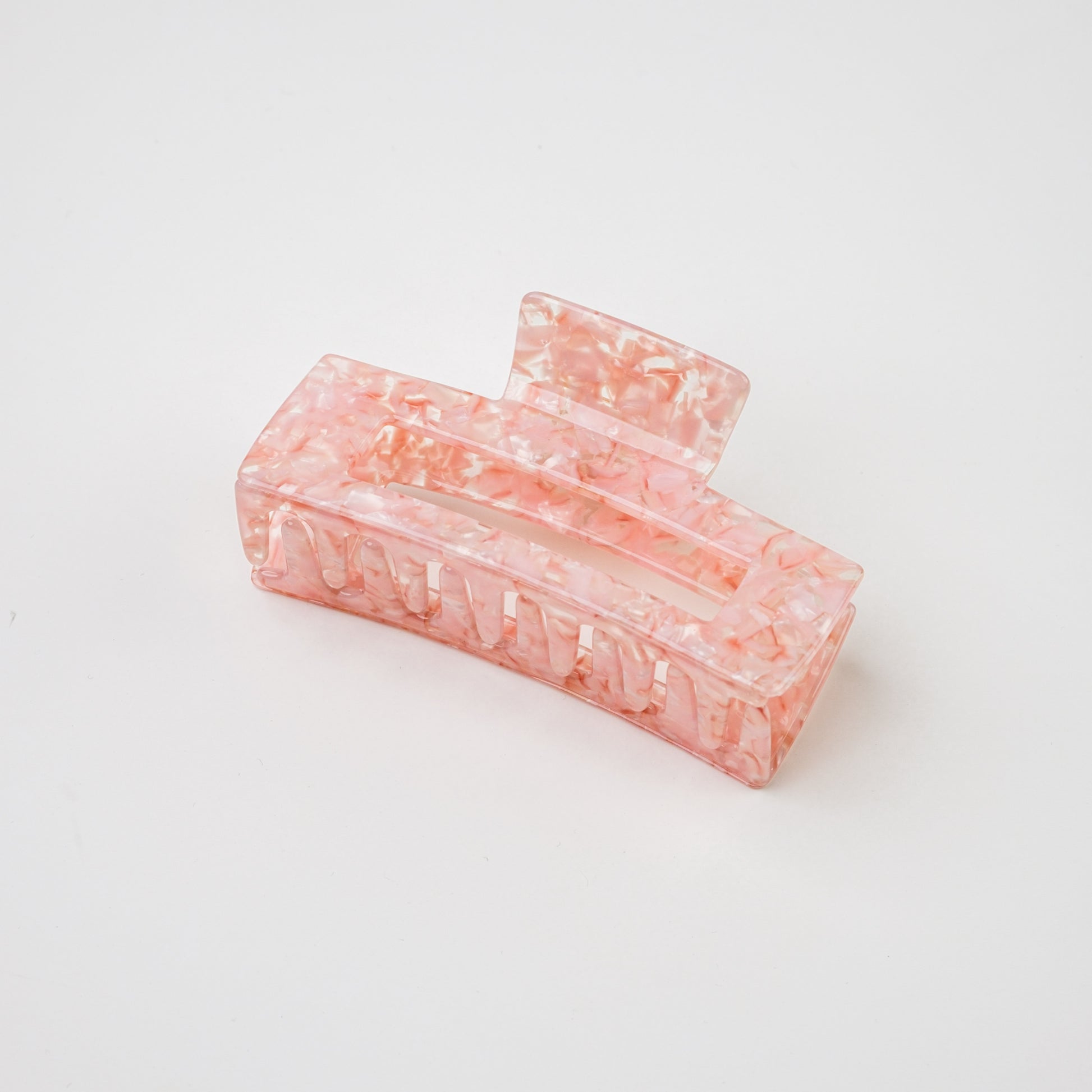 Square Acetate Hair Claw - Sakura Pink