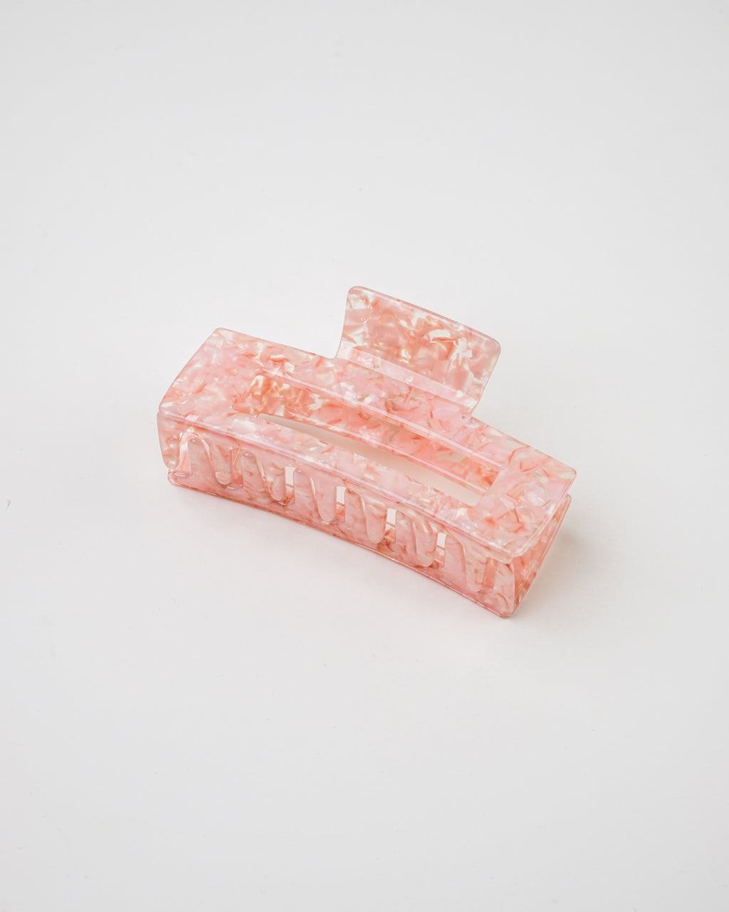 Square Acetate Hair Claw - Sakura Pink