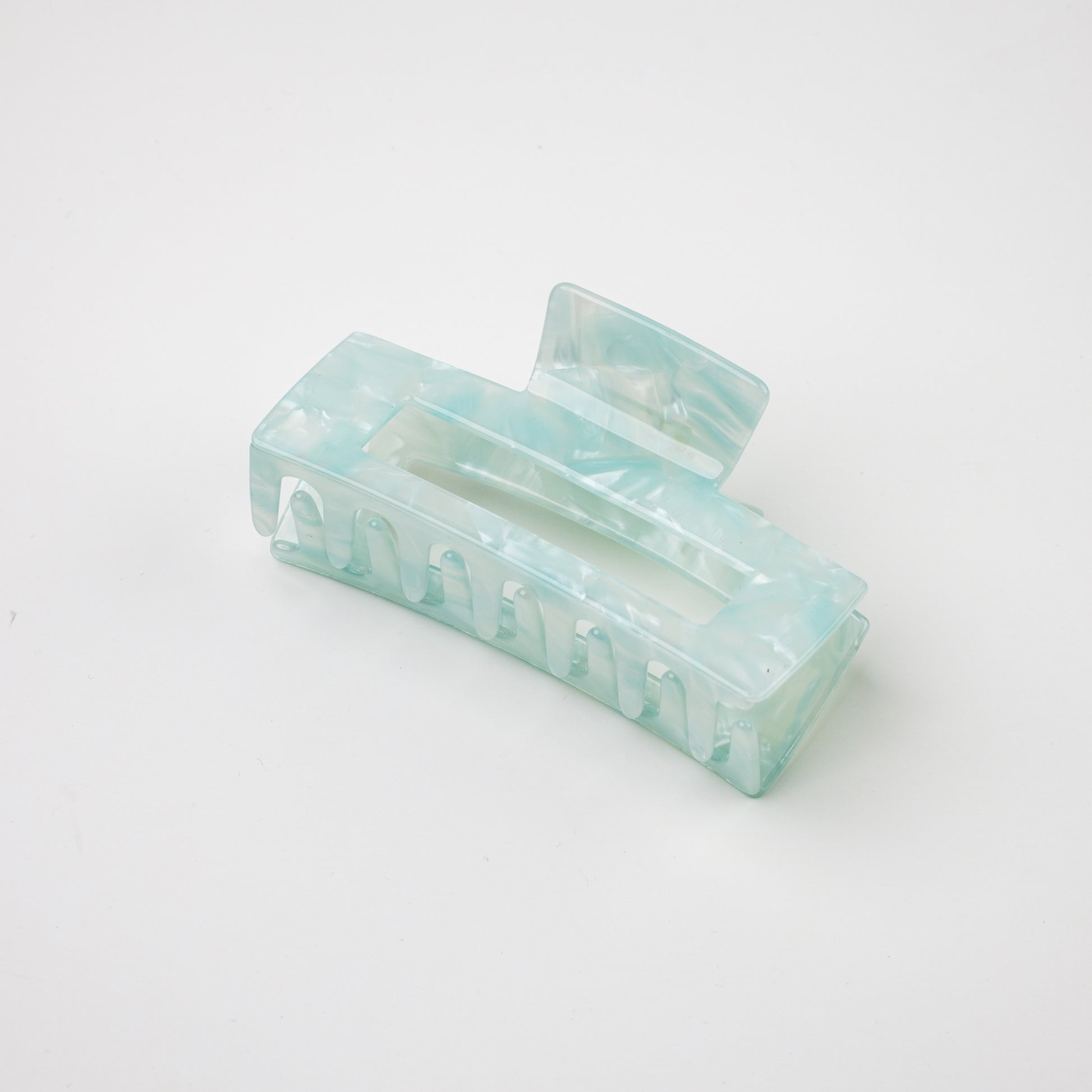 Square Acetate Hair Claw - Aqua