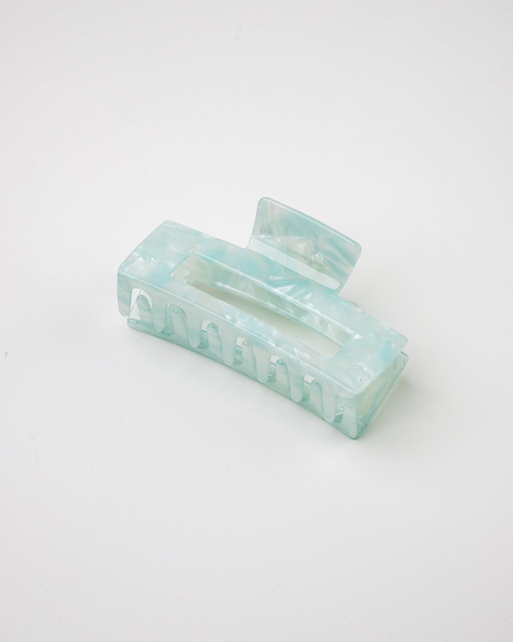 Square Acetate Hair Claw - Aqua