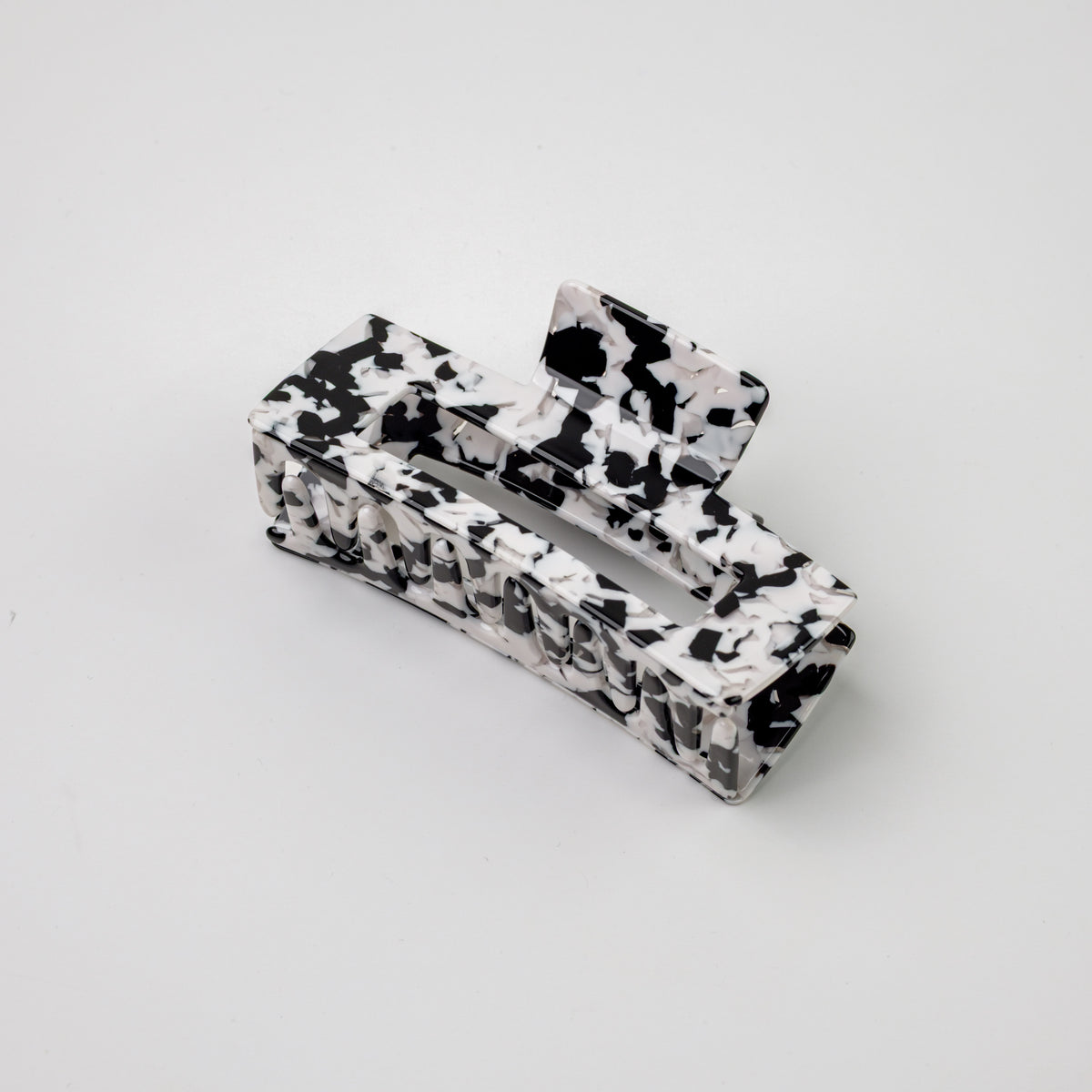 Square Acetate Hair Claw - Black/White