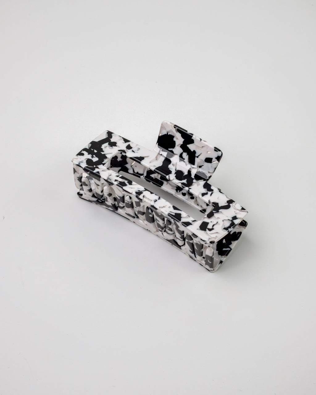 Square Acetate Hair Claw - Black/White