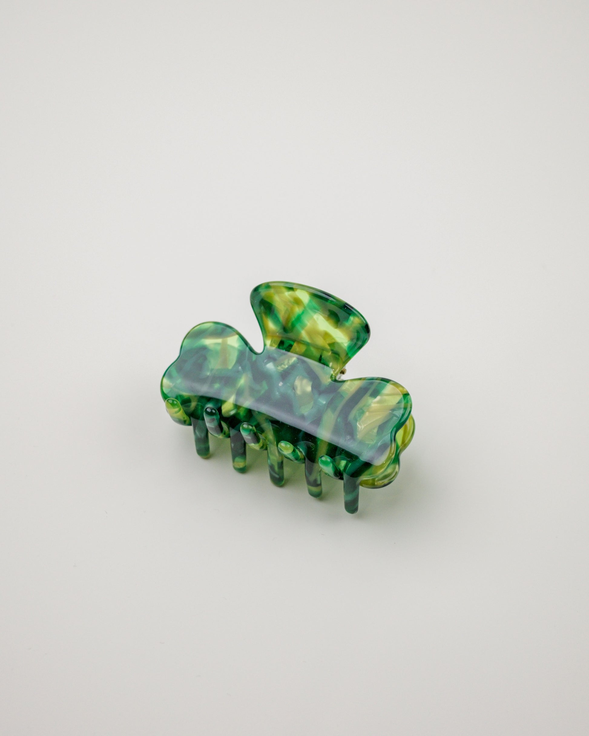 Small Acetate Hair Clip - Green