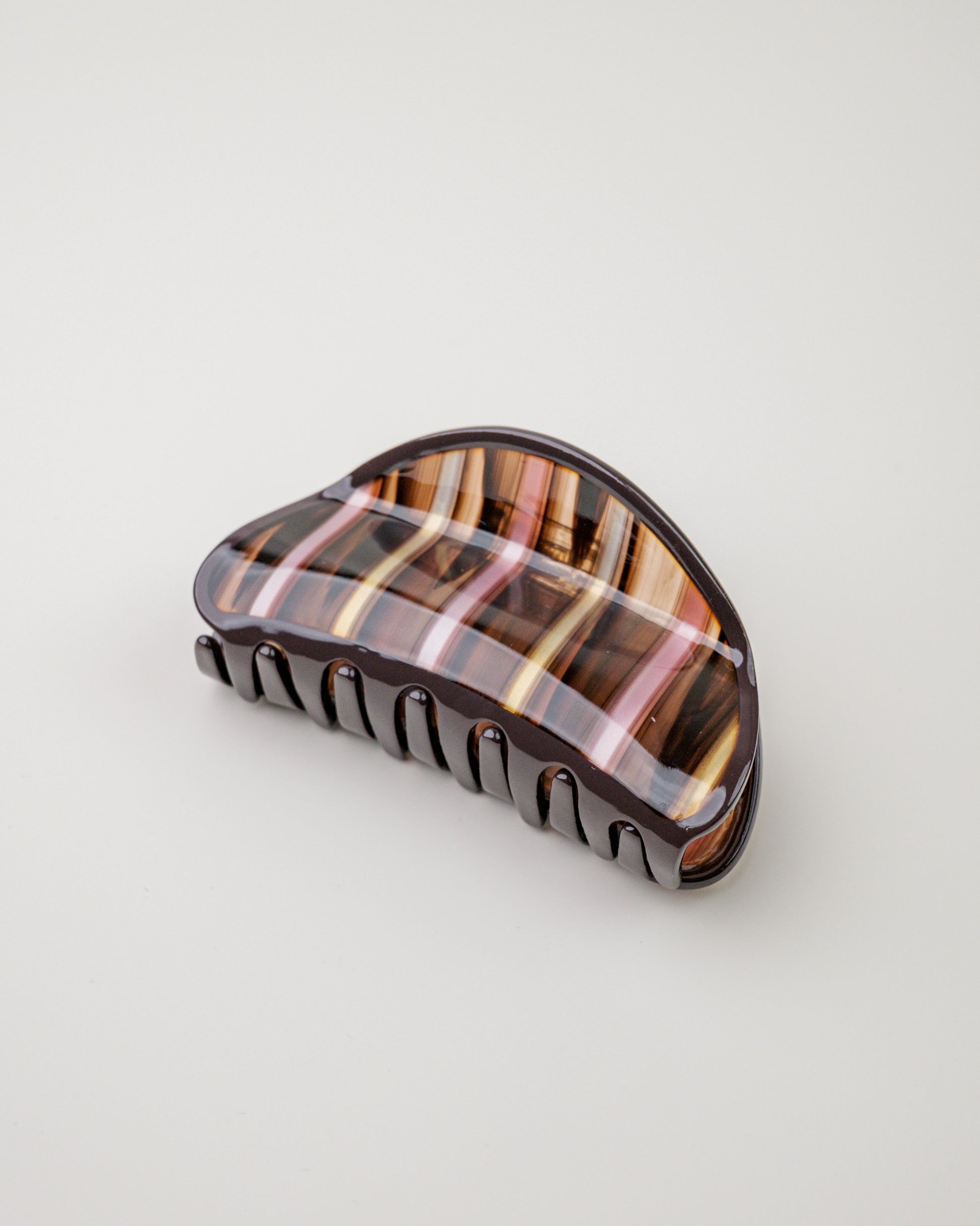 Acetate Claw Clip - Yellow/Pink Stripes