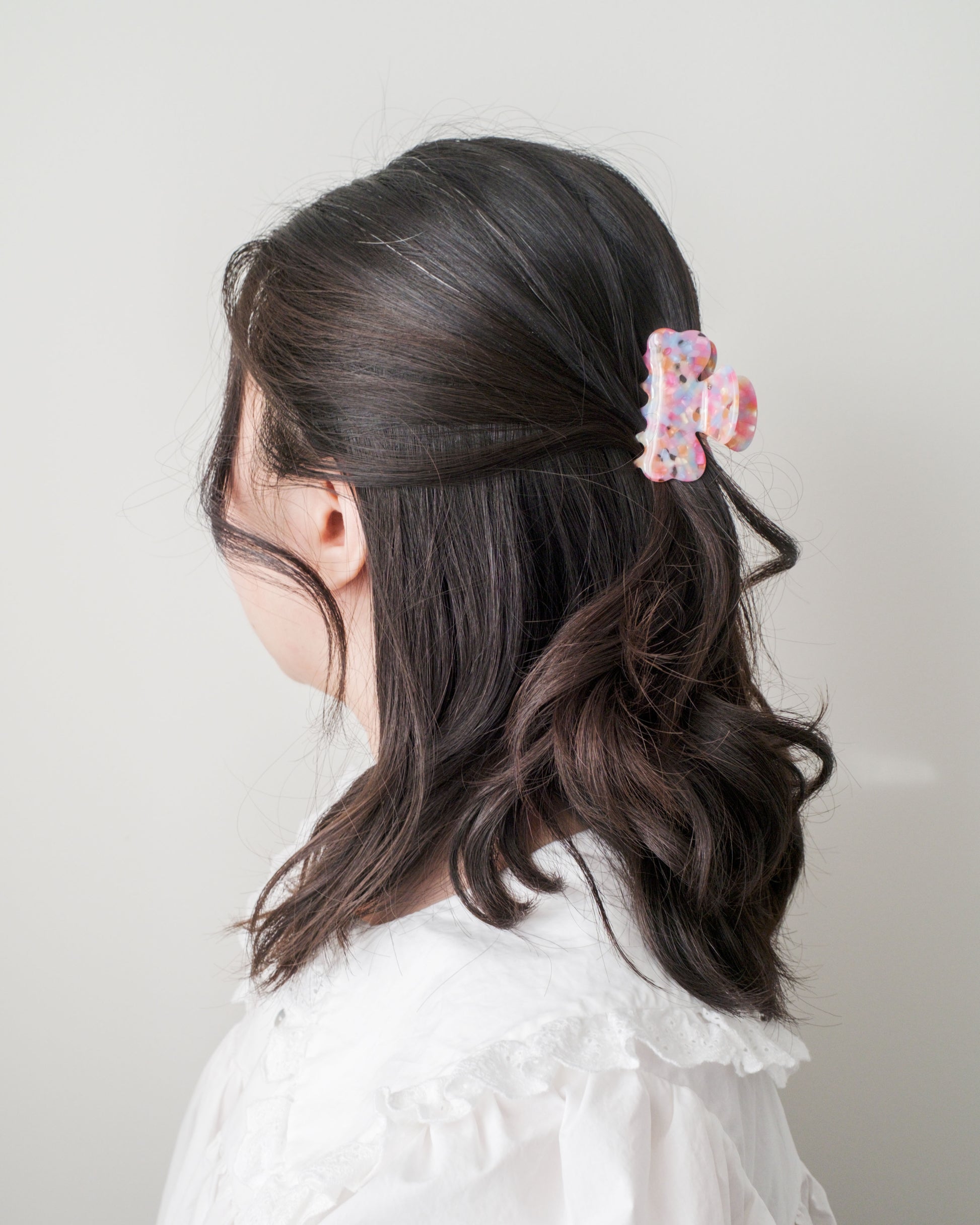 Small Acetate Hair Clip - Pink