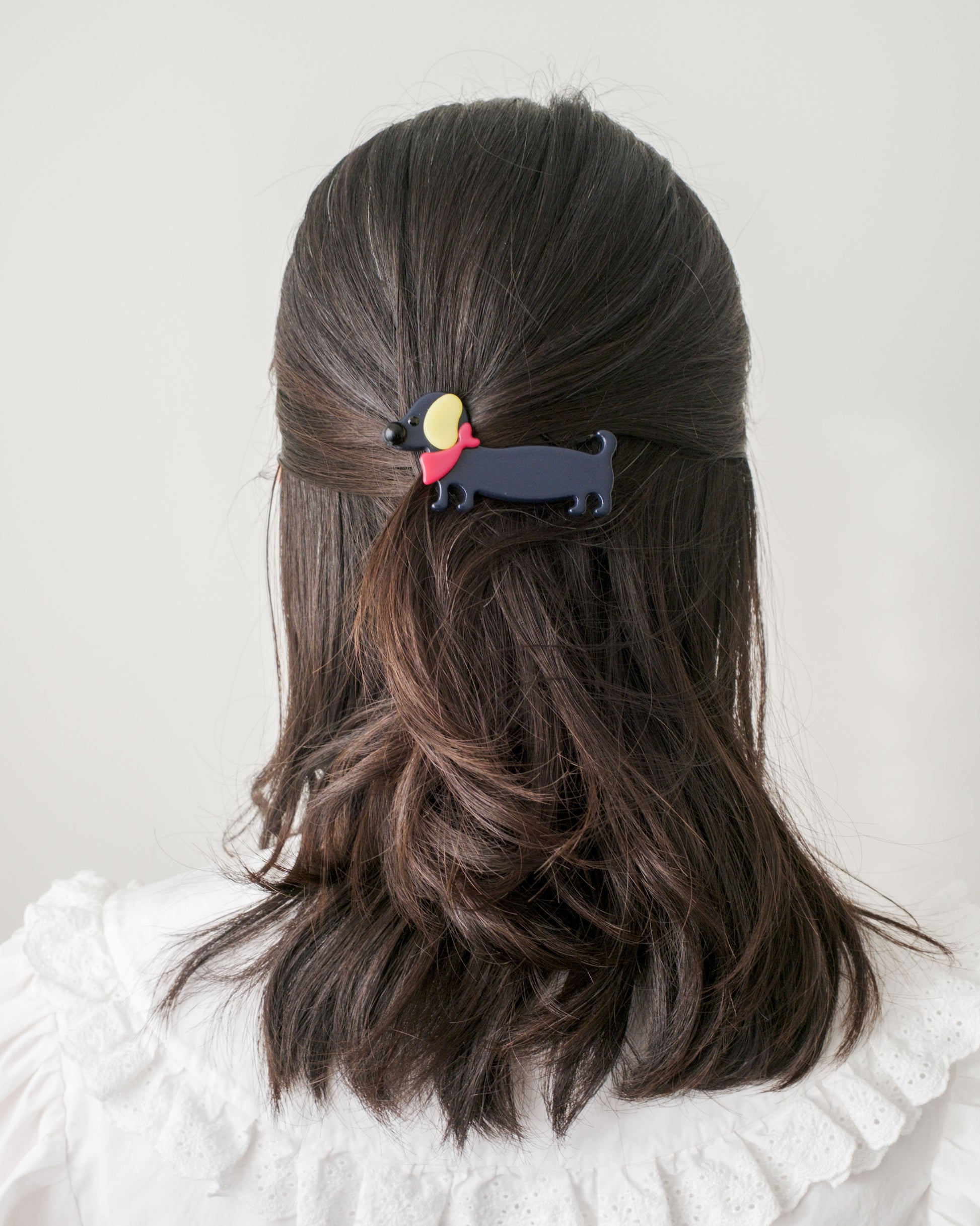 Sausage Dog Hair Clip - Black